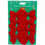 Бант на ёлку «Красный Бархат» 6,5см (набор 8 шт)