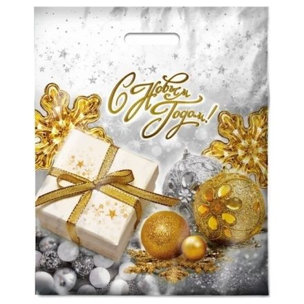Новогодние пакеты "Праздничный час" 38х47+6 см, 60 мкм (50/500 шт)