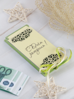 Купюрница деревянная, покраска акрил, с атласной леной