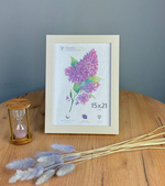 Фоторамка пластиковая 15х21 см, бежевая, структура дерева, арт. 1521.127316