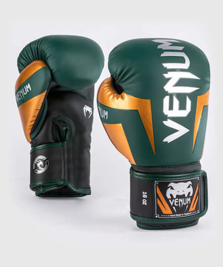 Перчатки боксерские Venum Elite Green/Bronze/Silver