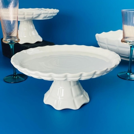 Lenardi 163-045 Блюдо 25х11,5см на ножке КОРНЕЛИЯ в под.уп.(х12)Фарфор