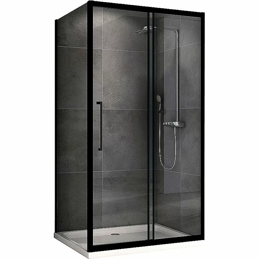 Душевой уголок Abber Schwarzer Diamant 160x60 AG30160BH-S60B стекло прозрачное/профиль черный