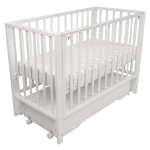 Кровать детская Indigo Norden маятник на колесах, ящик белый