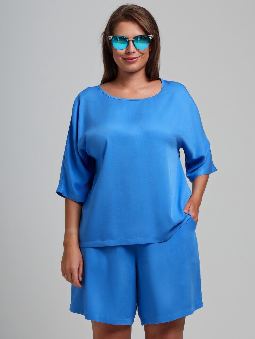 Блузка Летний драйв-2 Виотекс ГОЛУБОЙ