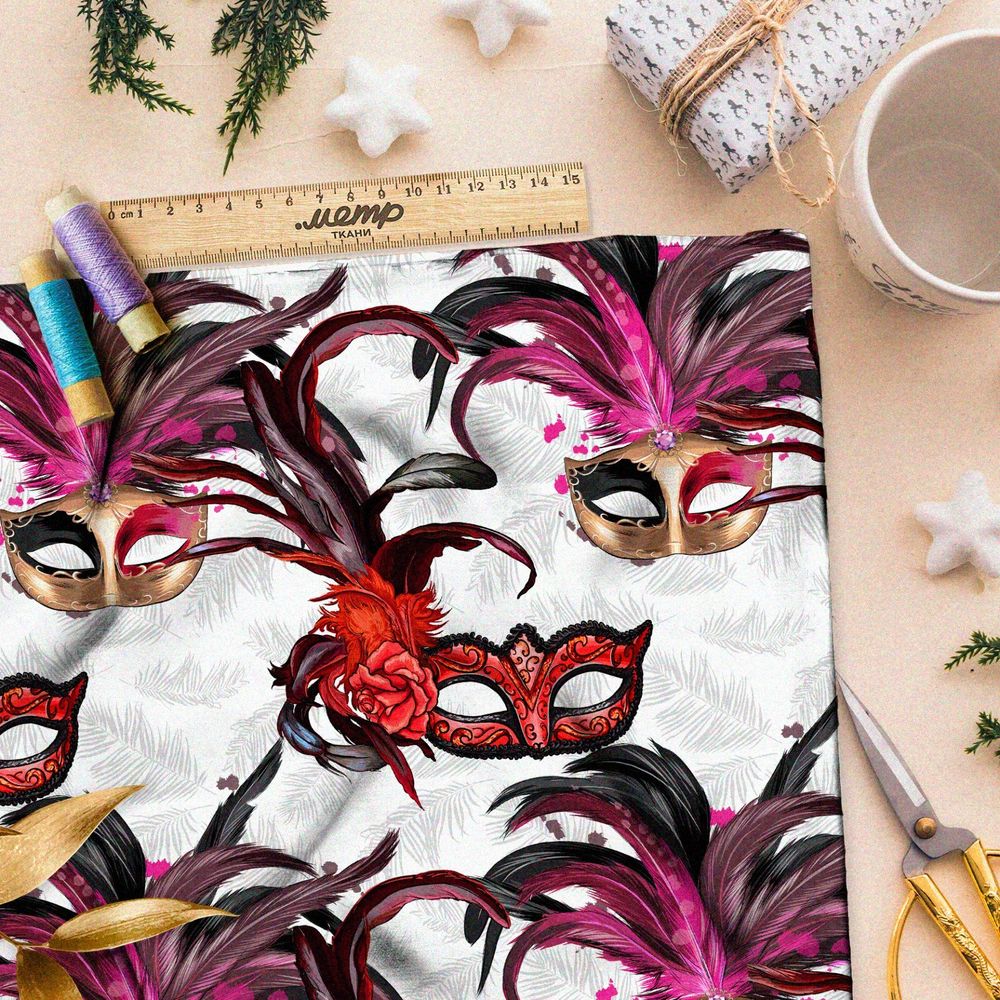 Ткань лён яркие карнавальные макси