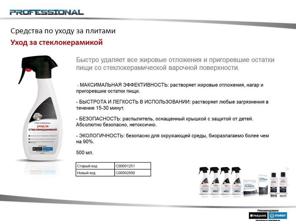 Чистящее средство для стеклокерамики Indesit (Индезит) /Ariston (Аристон) 092890, 091251