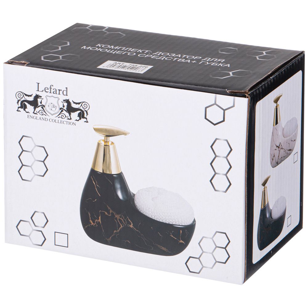 ДОЗАТОР ДЛЯ МОЮЩЕГО СРЕДСТВА "ДУША ПРОВАНСА" 350 МЛ. 11*9 СМ. ВЫСОТА=16 СМ. + ГУБКА (КОР=24ШТ.)