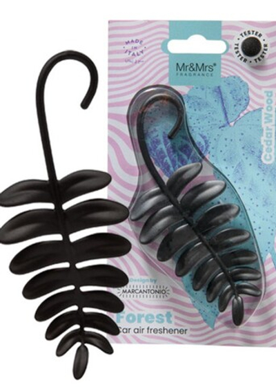 Mr&Mrs Fragrance Ароматизатор для автомобиля FOREST FERN | ЛИСТИК черный в блистере