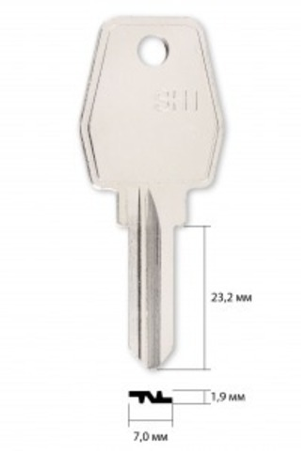 Заготовка английского ключа 12924  EUROLOCKS HIGHT SECURITY (КНР)