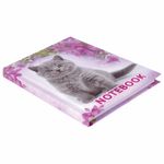 Блокнот МАЛЫЙ ФОРМАТ (110х147 мм) А6, 80 л., твердый переплет, клетка, выборочный лак, BRAUBERG, "Котята", 122192