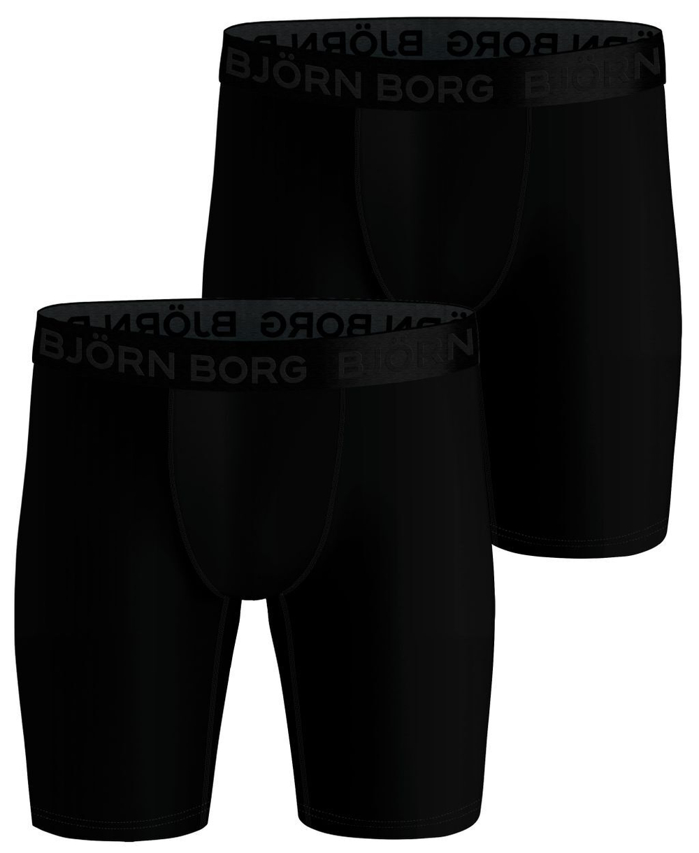 Мужские спортивные боксеры Björn Borg Performance Boxer Long Leg 2P - black/print