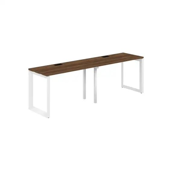 PR.221.DM.O59.WH / Рабочая станция s-b-s 2400х600х750 / профиль: 59х59 белый; столешница: дуб модена