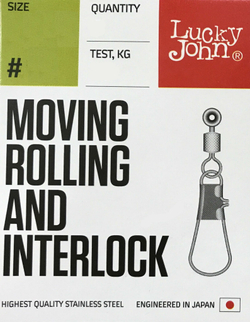 Застежка с вертлюгом скользящая Lucky John Moving Rolling and Interlock LH, арт. LJP5104