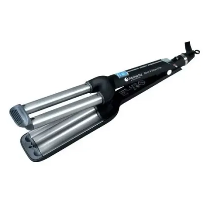 Плойка тройная Hairway Black & Silver Line 04011