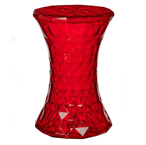 Столик-табурет Rock прозрачный красный