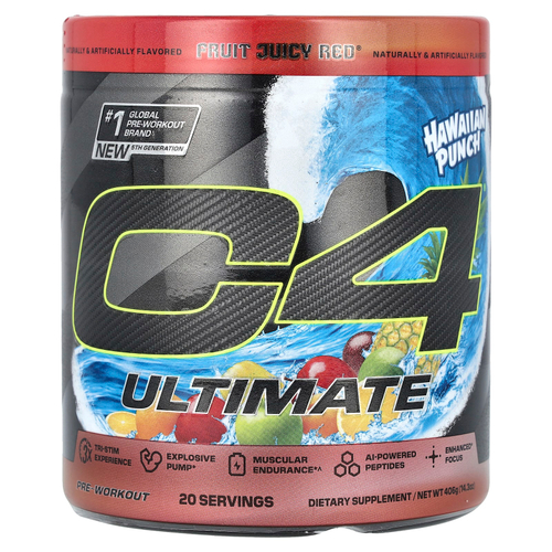 C4 / Cellucor, C4 Ultimate, Pre-Workout, Hawaiian Punch® Fruit Juicy Red®, 14.3 oz (406 g)