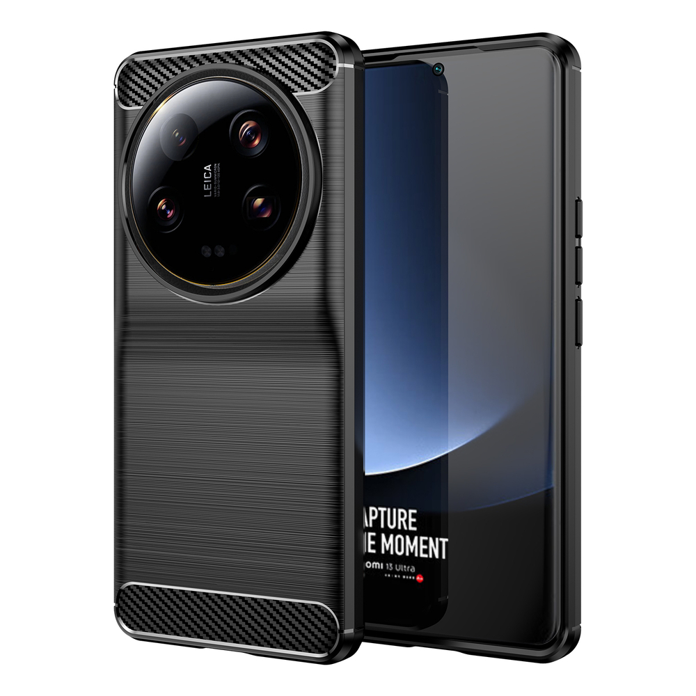 Мягкий чехол в стиле карбон на смартфон Xiaomi 13 Ultra, серия Carbon от Caseport