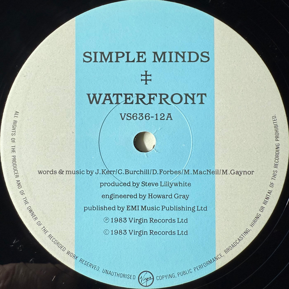 Simple Minds ‎– Waterfront (Англия 1983г.) 12", 45 RPM