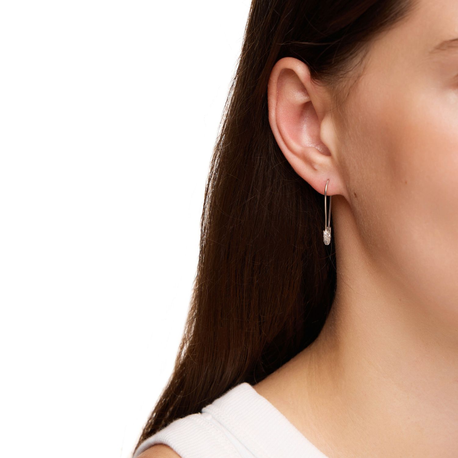 Серьги Crystal Pin Earrings - Silver