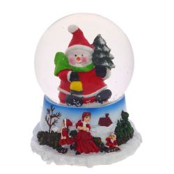 GAEM Фигурка декор в стекл шаре "Дед Мороз/Снеговик", D4,5 см, L5 W5 H6 см