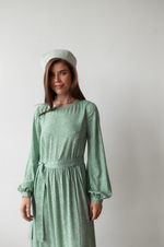 Платье Катарина из штапеля для беременных и кормящих, Полынь с цветами