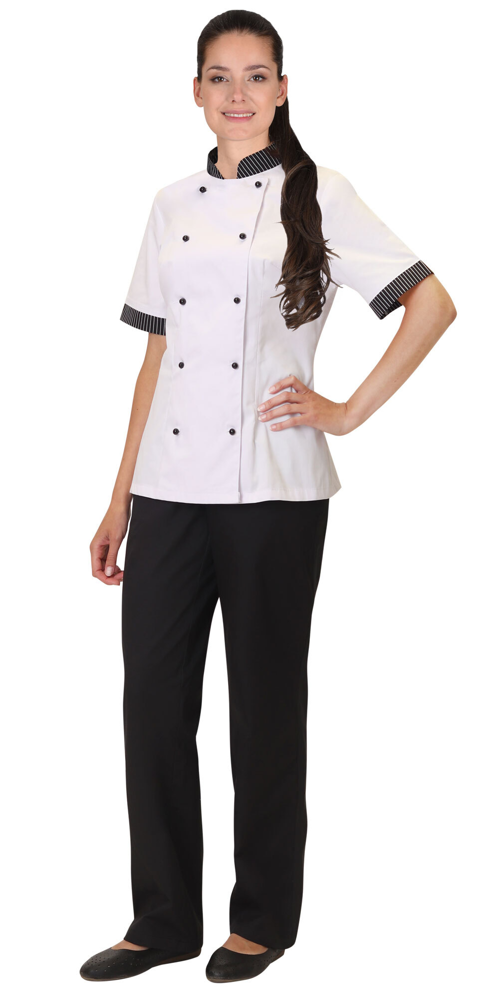 Китель женский белый с отделкой