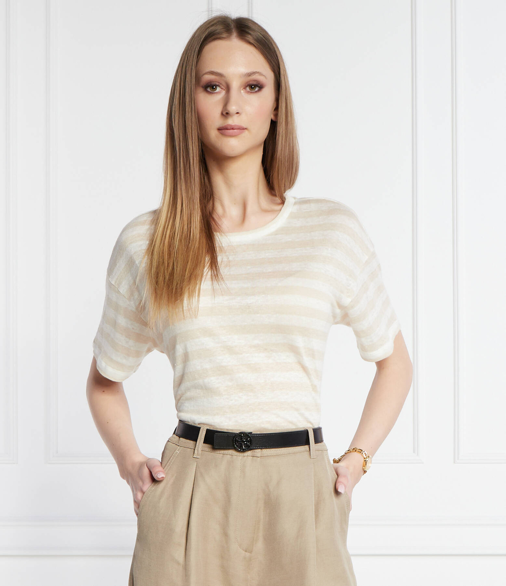 Льняная футболка FALLA Weekend MaxMara - бежевый(159411026)