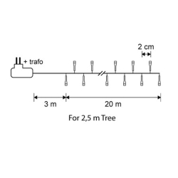 Гирлянда для елки 230-260см холодный свет 1000 ламп 8 функций Luca Lighting