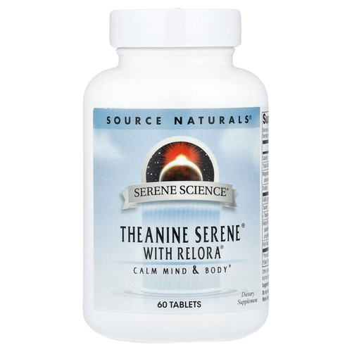 Source Naturals, Serene Science®, Theanine Serene® с Relora®, успокоительная добавка, 60 таблеток