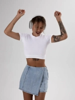 Футболка однотонная в рубчик базовая