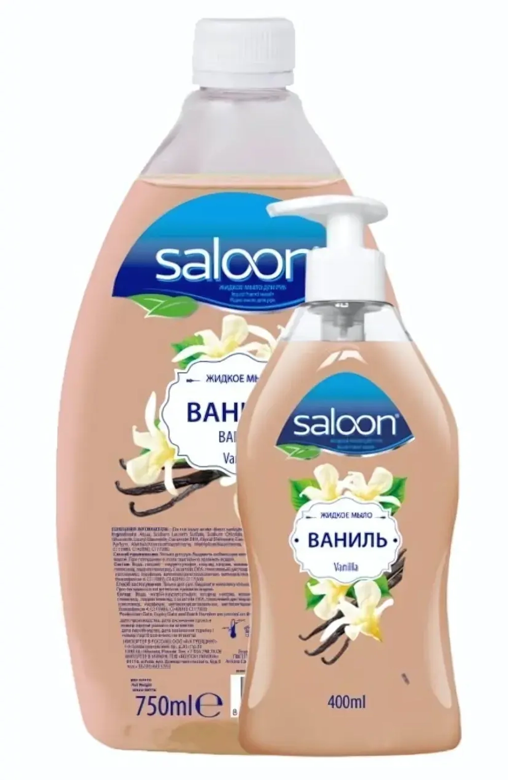 Мыло жидкое Saloon Ваниль 400мл+750мл