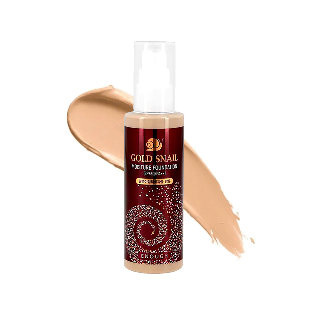 Тональная основа для лица Enough SPF30 тон 13 увлажняющая с муцином улитки Gold Snail Moisture Foundation 100 мл