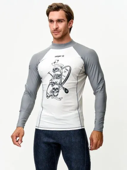 Футболка рашгард лонгслив Sargan Скелетон-Сап UPF 50+ серый
