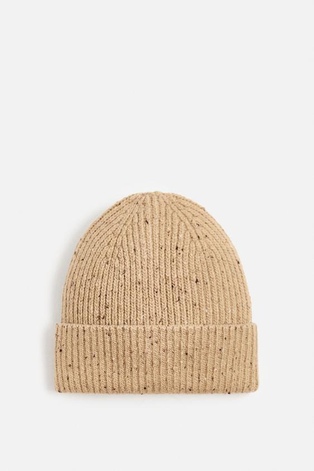 ZARA ШАПКА ИЗ РЕЛЬЕФНОЙ ПРЯЖИ, СВЕТЛО-КОРИЧНЕВЫЙ