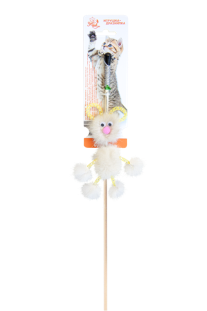 ZOONIK Дразнилка для кошек "Котик на веревке", 50 см