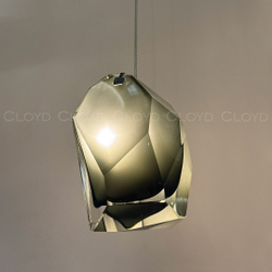 Подвесной светильник Cloyd VARELL P1 / шир. 20 см - хром - серое стекло (арт.11660)