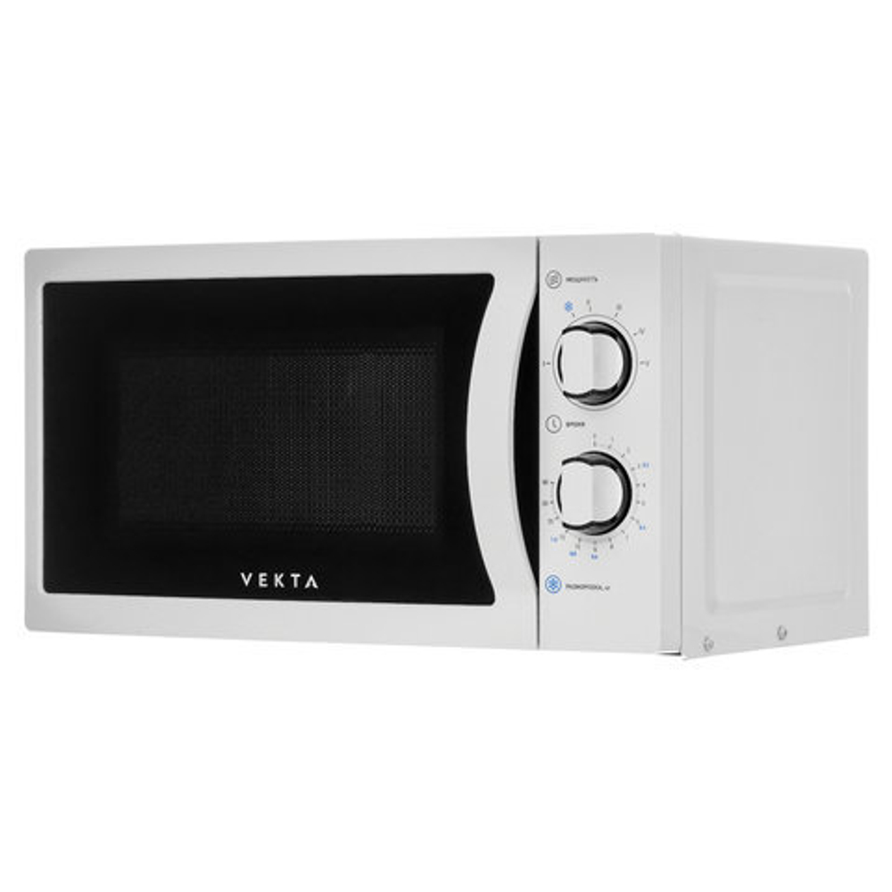Микроволновая печь VEKTA MS720BHW, объем 20 л, мощность 700 Вт, механическое управение, таймер, белая, MCO00053771
