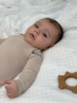 Боди на молнии с длинным рукавом Светлый кофе RinaAmari