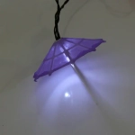 Гирлянда для улицы «Яркий зонтик» 3.8 м 10 ламп LED (8*7 см) чёрн.пров, 2 реж.,IP-54, Белый (солнечная батарея)