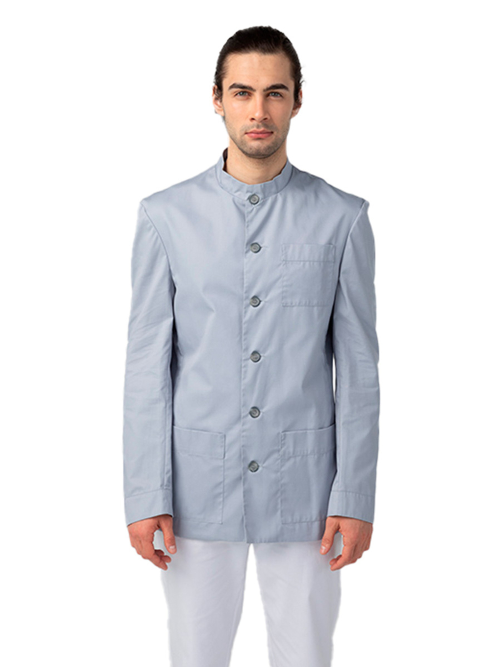 Пиджак медицинский мужской Dr. Nice DRN811 на пуговицах, белый, 52