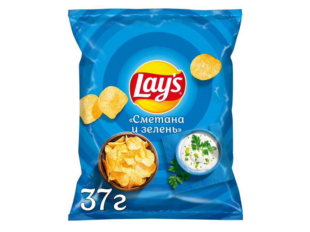 Чипсы LAYS СМЕТАНА ЗЕЛЕНЬ 37 гр