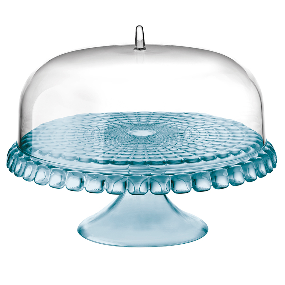 Блюдо для торта с крышкой, tiffany, ?36 см, голубое