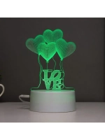 Светильник сенсорный «Четыре сердца» LED 7 цветов USB/от бат