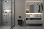 Комплект подвесной унитаз ABBER Rechteck AC1201MB черный матовый с инсталляцией AC0105 и кнопкой AC0120MB черный матовый