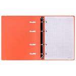 Тетрадь на кольцах А5 175х220 мм, 120 л., пластик, с резинкой, BRAUBERG, Коралловый, 404621