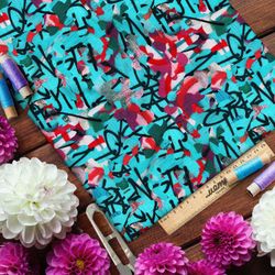 Ткань атлас «жгучее танго» клод моне