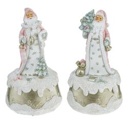 GAEM Фигурка декоративная с музыкой "Дед Мороз", L10 W10 H18 см, 2в.