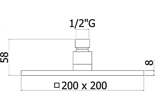Верхний душ Paffoni SYNCRO 200x200 белый матовый (ZSOF075BO)
