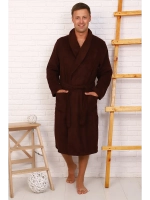 Халат мужской махровый "Элит" с воротником шалькой, цвет: 915-Горький шоколад